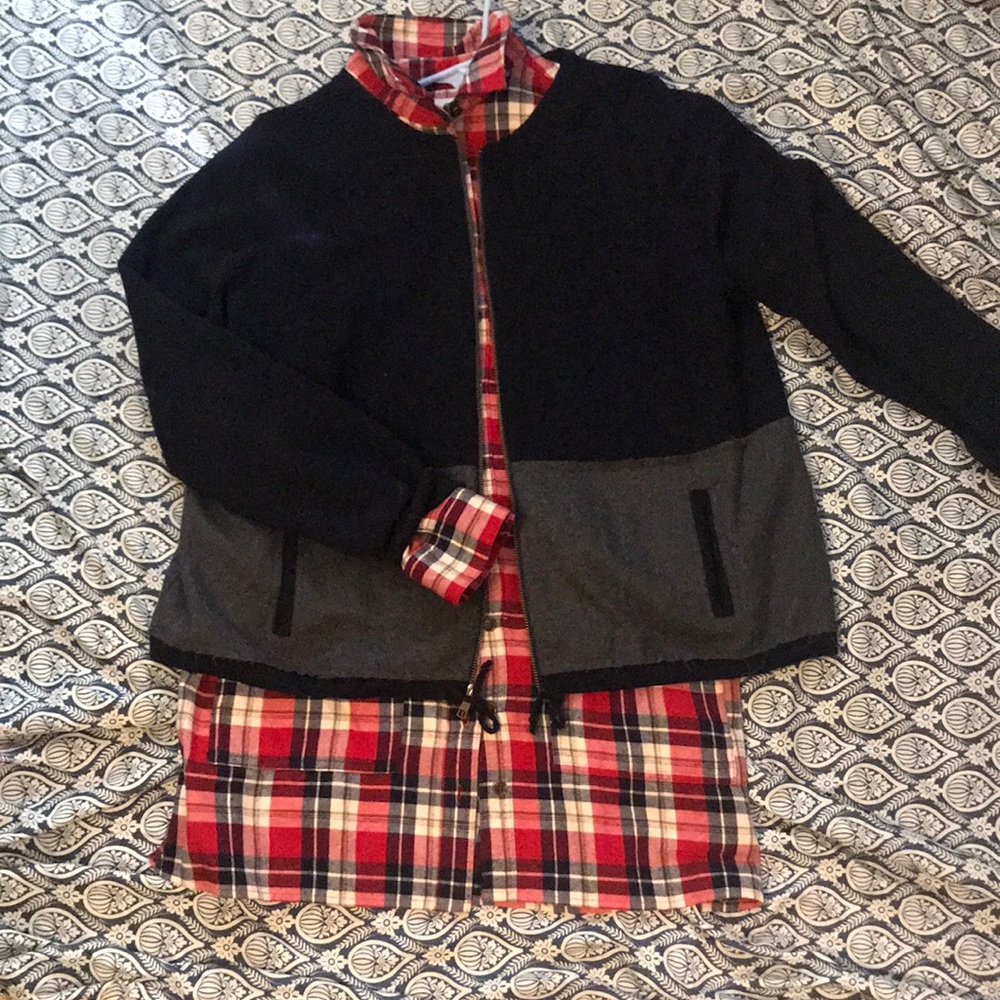 J. Crew two toned zip cardigan sweater